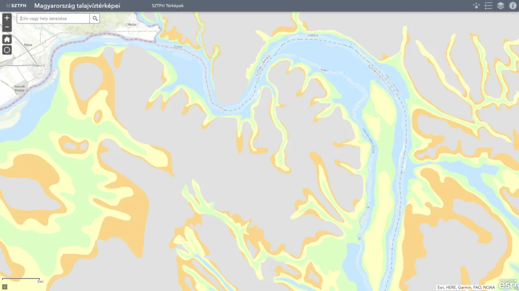 Dunakanyar vízrajzi térképe